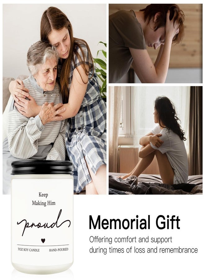 Hakumata Sympathy Gifts, Keep Making Him Proud Memorial Candle Gifts, Bereavement Gift for Loss of Loved One, Anniversary of Passing, Remembrance Gift for Loss of Dad, Brother, Husband, Son - Image 2